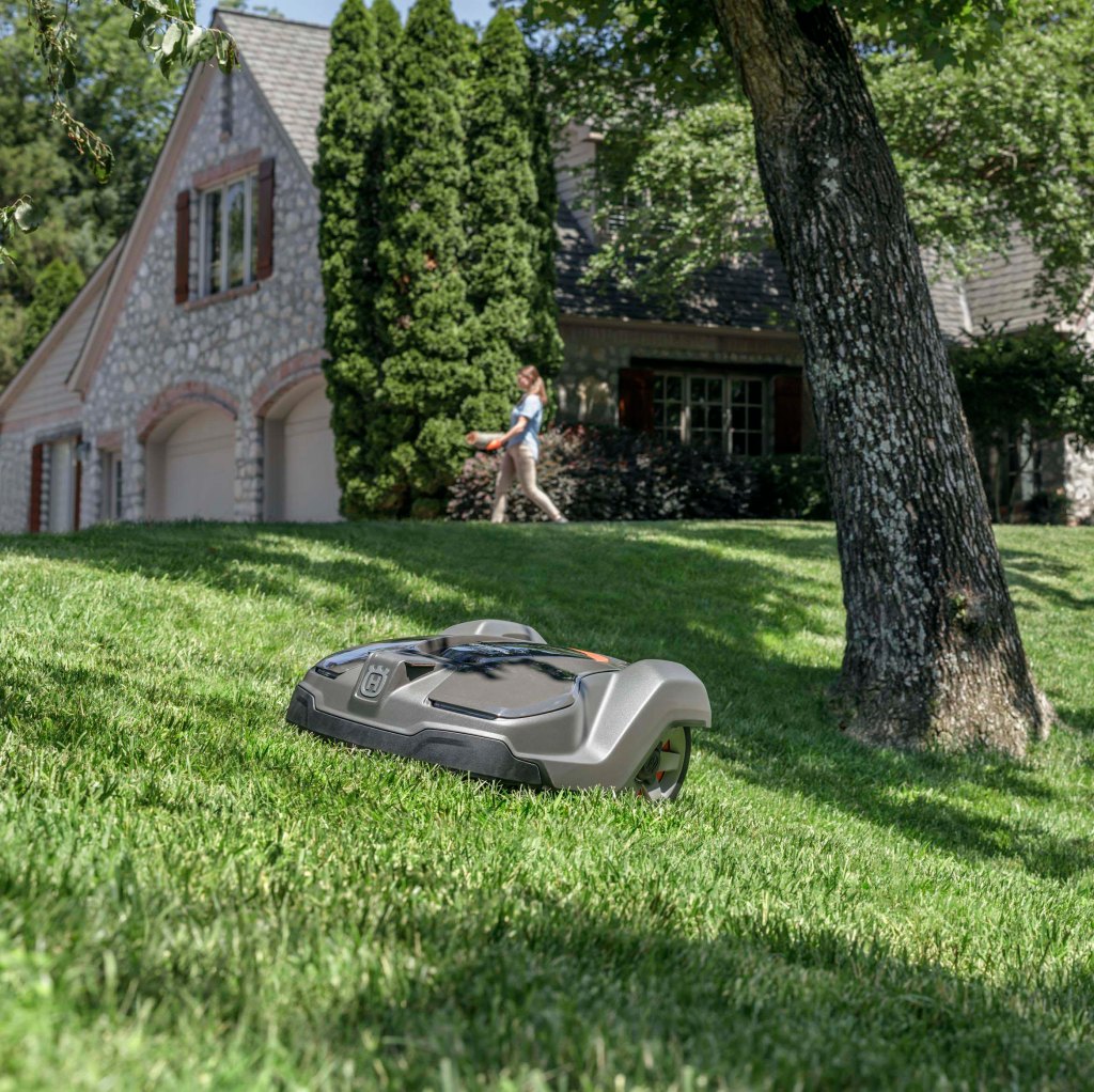 Automower installed on lawn