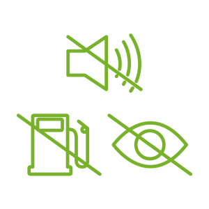 No noise, no gas, and no visible wires