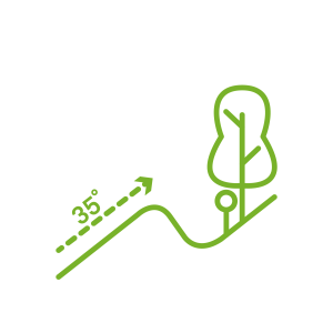 Automowers can handle slopes of up to 35 degrees