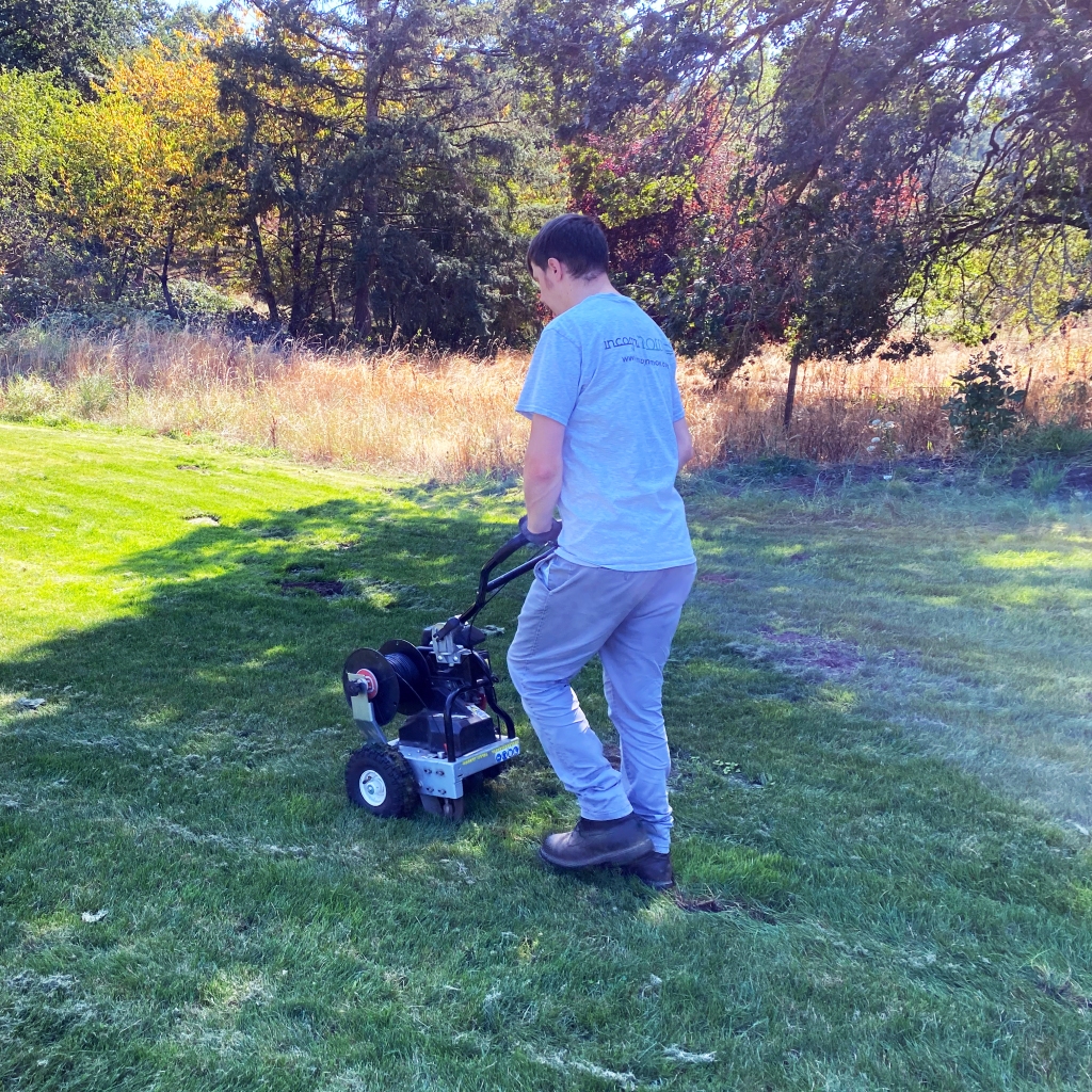 Automower being installed by IncogniMow in Ridgefield, Oregon